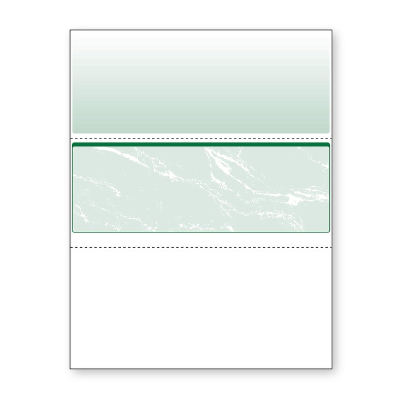 DocuGard Green Marble Middle Check  8.5 x 11 Inches  24 lb  500 Sheets  1 Check Per Sheet (04510) - Image 1